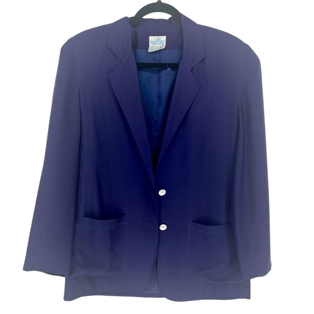 Winter Silks Vintage 100% Silk Blazer - Purple - Small